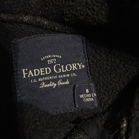 Kids Faded Glory black zip up jacket and gray vest - Picture 3 of 6